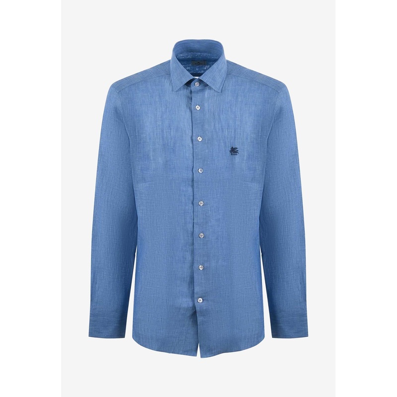Embroidered Pegaso Linen Shirt