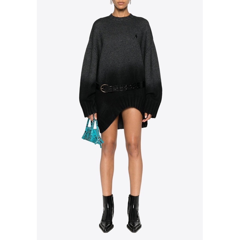 High-Low Rib Knit Mini Dress