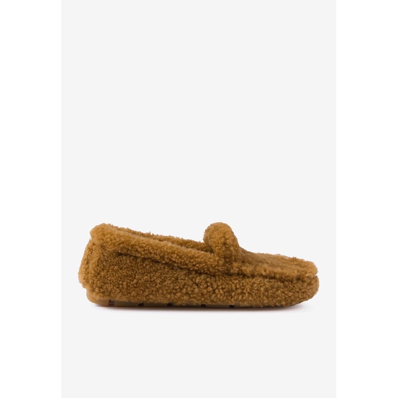Triangle Logo Shearling Loafers