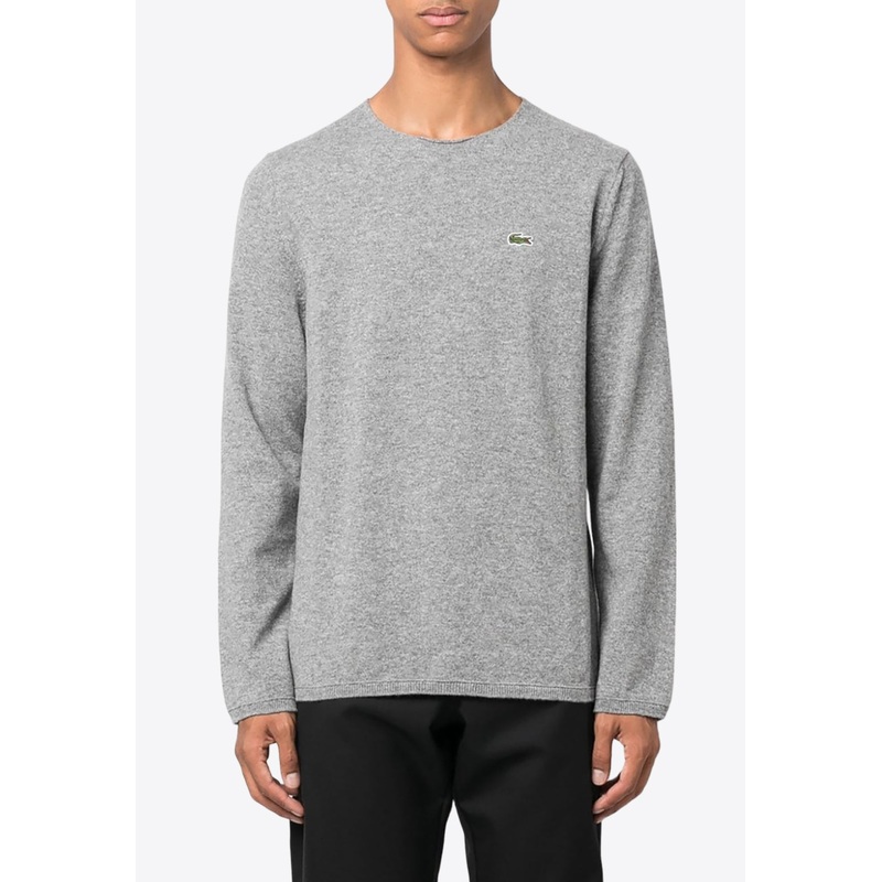 X Lacoste Intarsia Knit Logo Wool Sweater