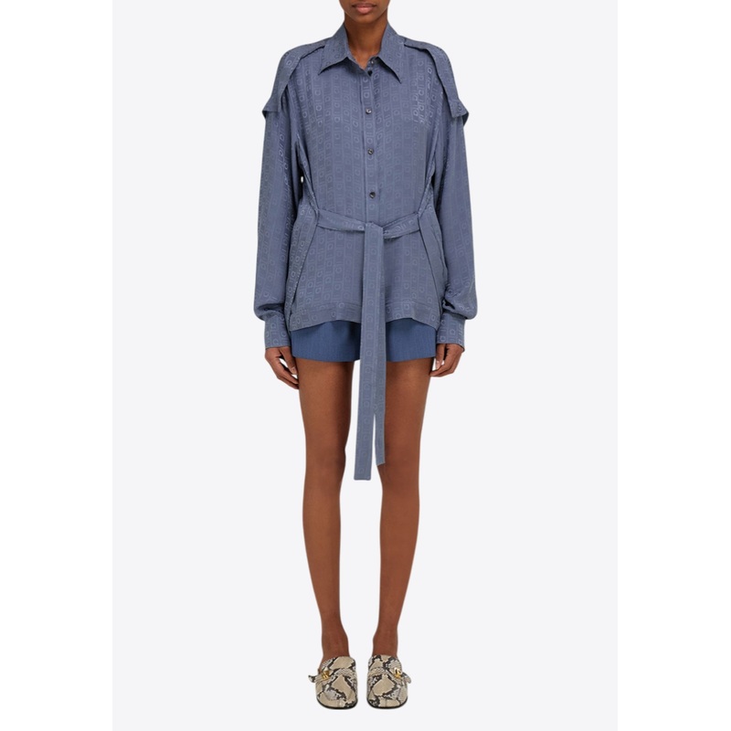 All-Over Monogram Button-Up Shirt