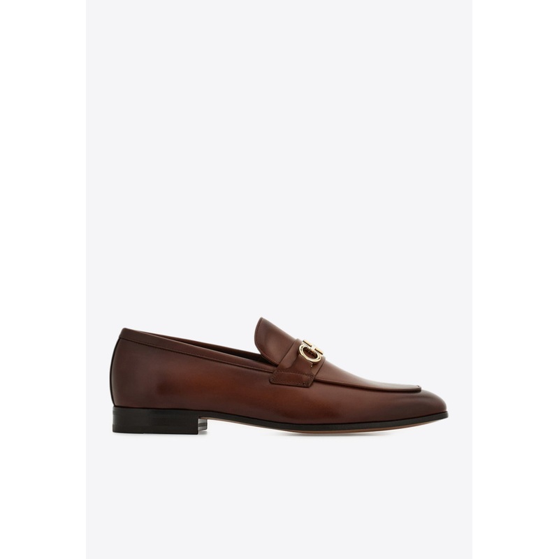 Balty Gancini Plaque Leather Loafers