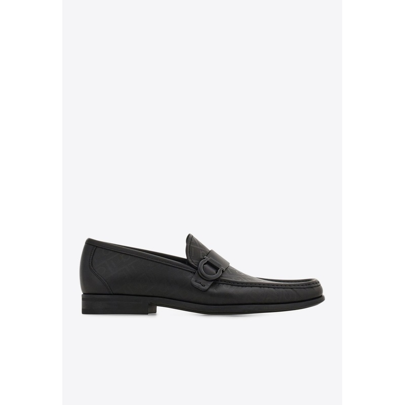 Caspian Monogram Leather Loafers