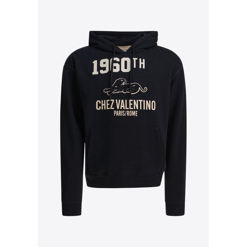 Chez Logo Print Drawstring Hoodie