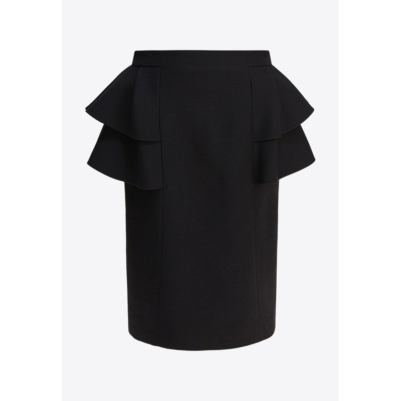 Crepe Couture Ruffled Skirt