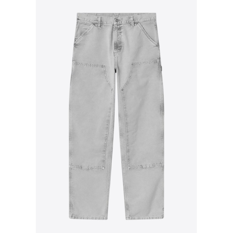 Double Knee Straight Washed Jeans