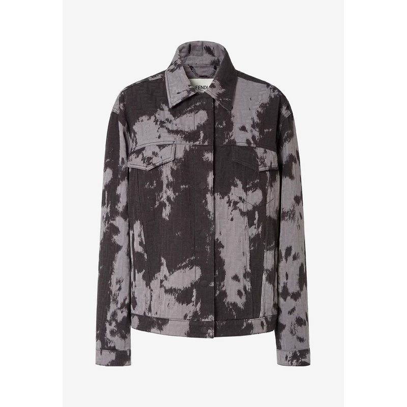 FF Logo Jacquard Denim Jacket