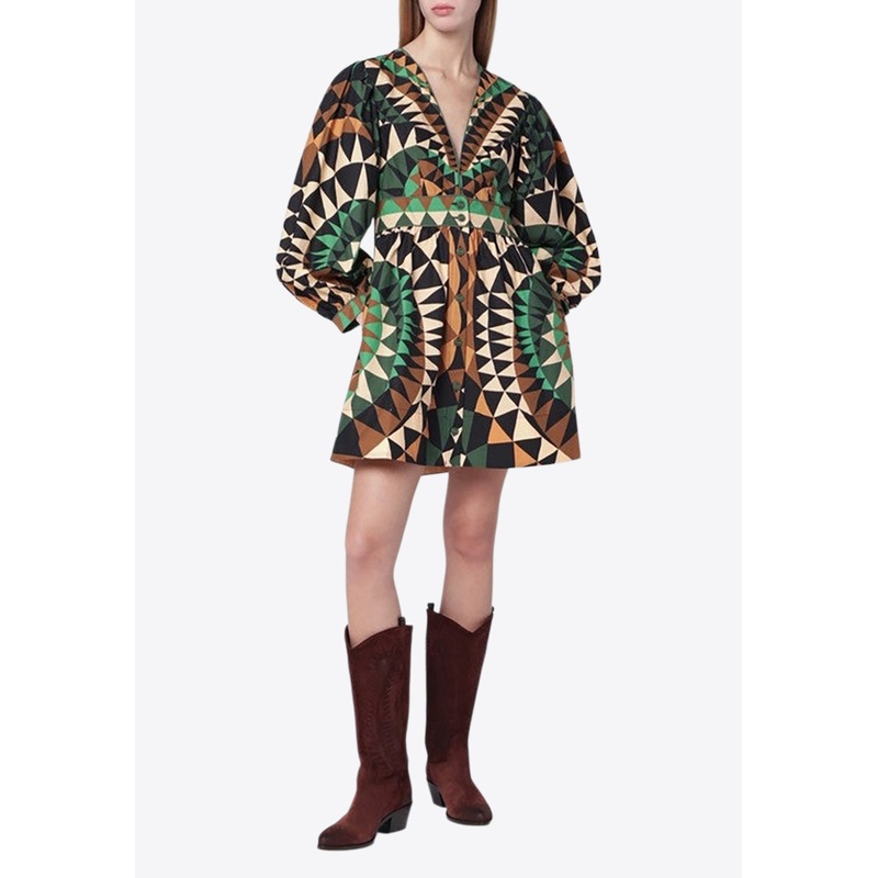 Heart Deco Printed Mini Dress