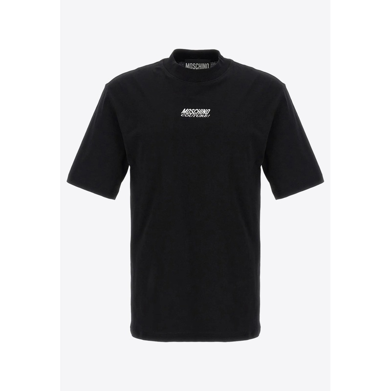 Logo-Embroidered Mock-Neck T-shirt