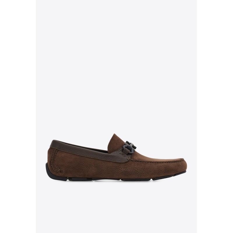Parigi Nubuck Leather Gancini Loafers