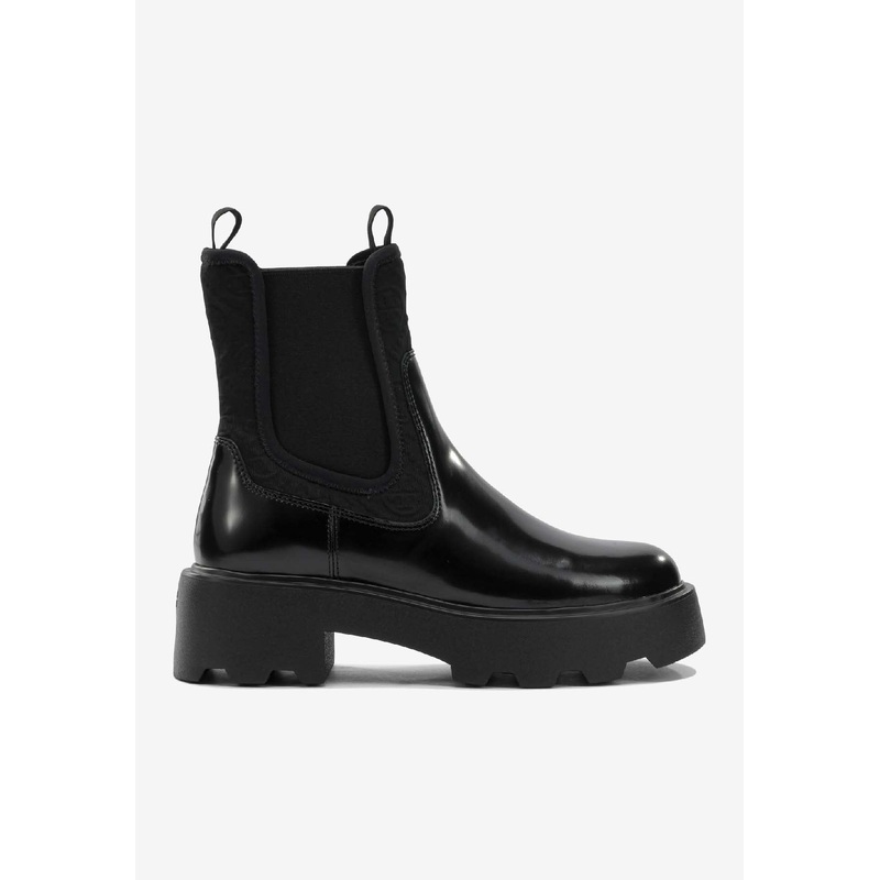 T Monogram Leather Chelsea Boots