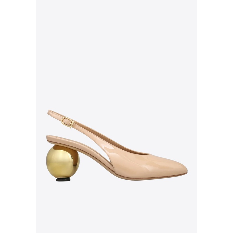 Tessie 70 Spherical Heel Leather Slingback Pumps