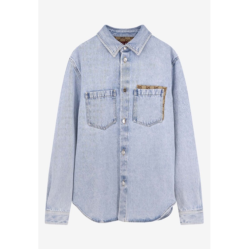Washed Denim Buttoned Shirt