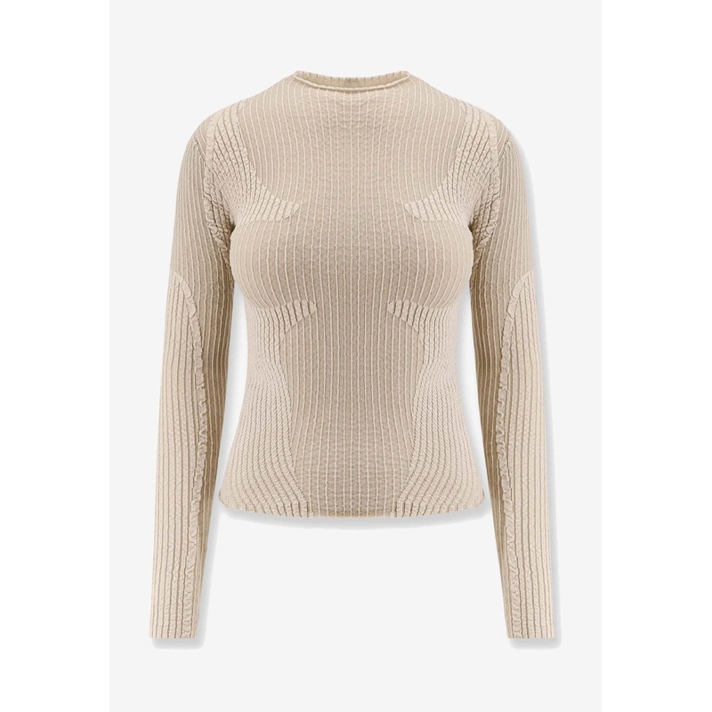 Wavy Stretch Knit Top