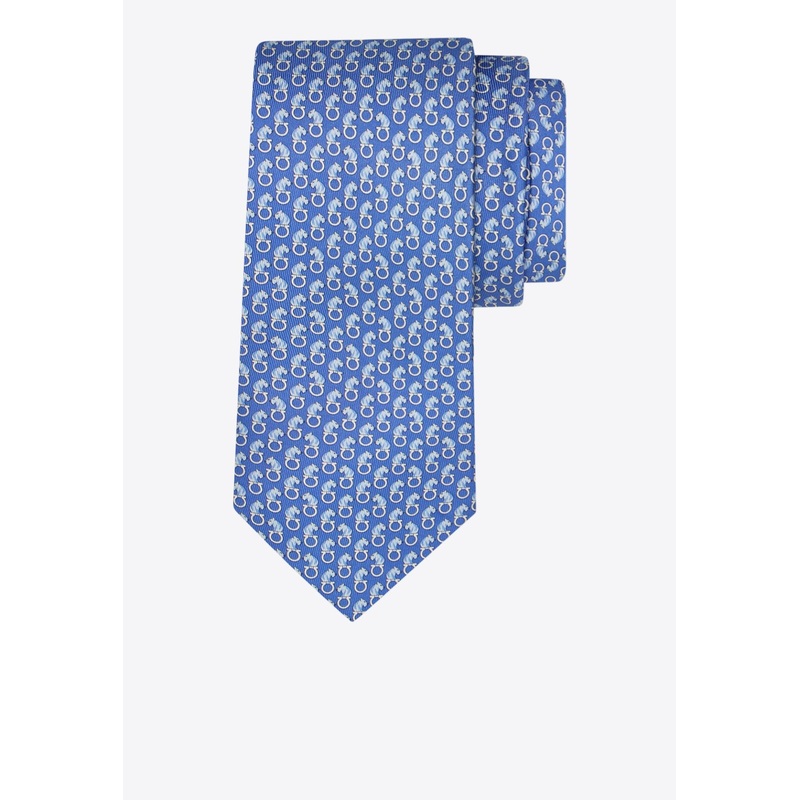 All-Over Feline Print Silk Tie