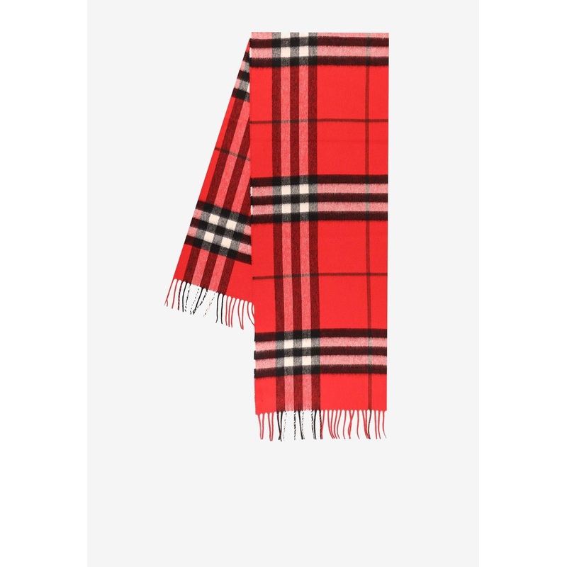 Cashmere Scarf with Check Motif