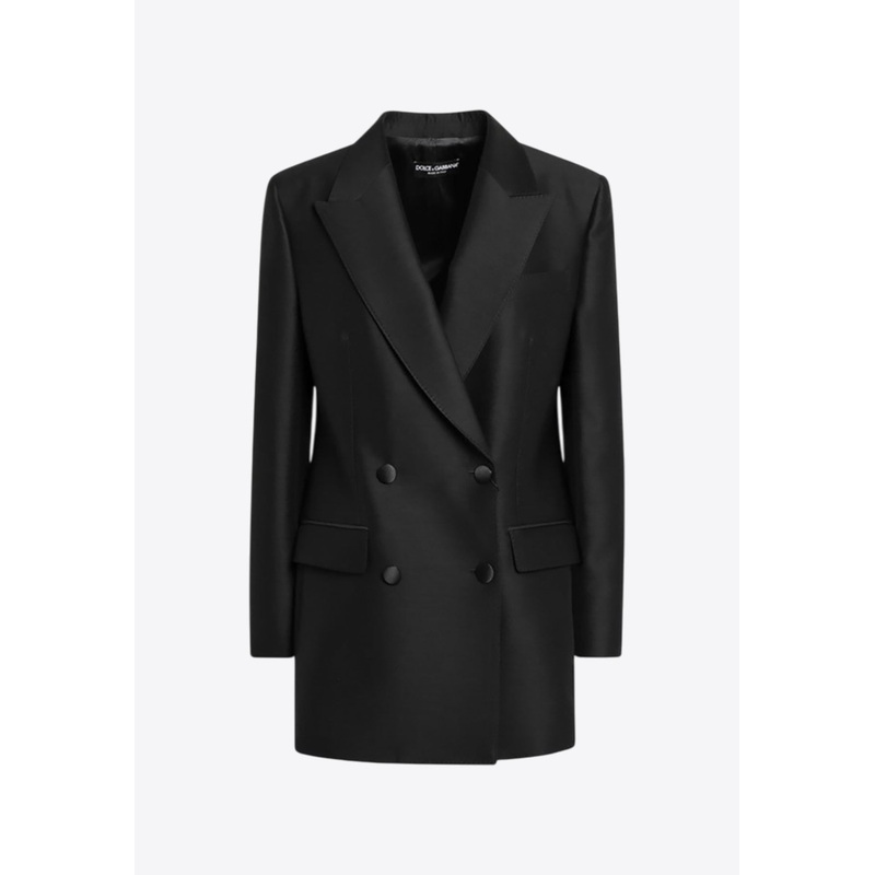 Double-Breasted Wool and Silk Jacket