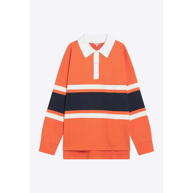 Embroidered Anagram Long-Sleeved Polo T-shirt