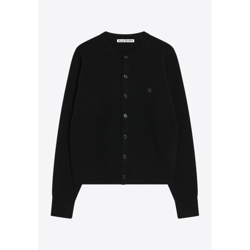 Face Patch Wool Cardigan