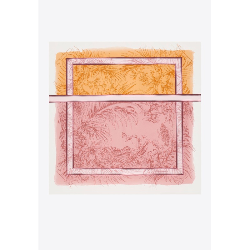 Gravure Print Silk Scarf