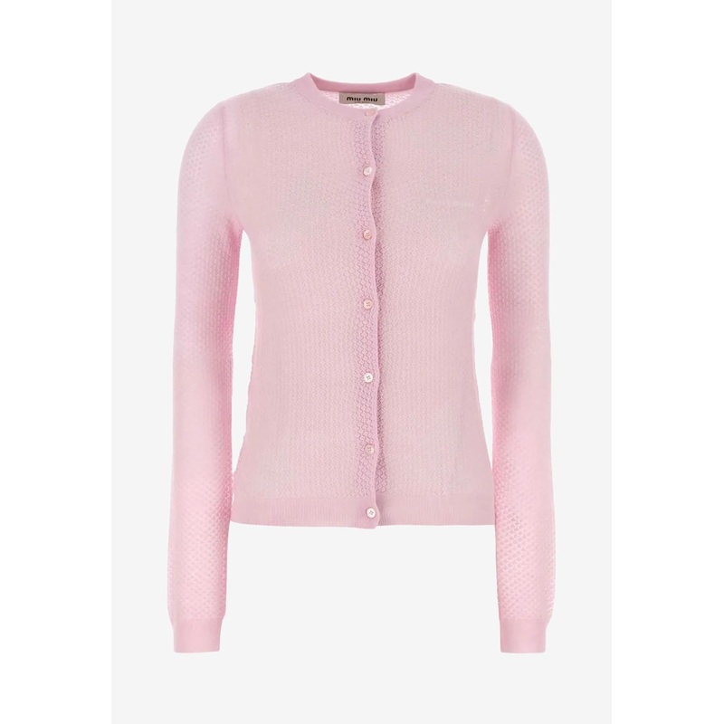 Knitted Cashmere Logo Cardigan