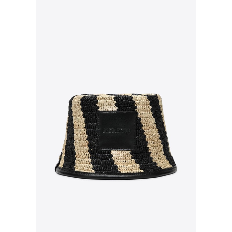 Le Bob Soli Striped Raffia Bucket Hat