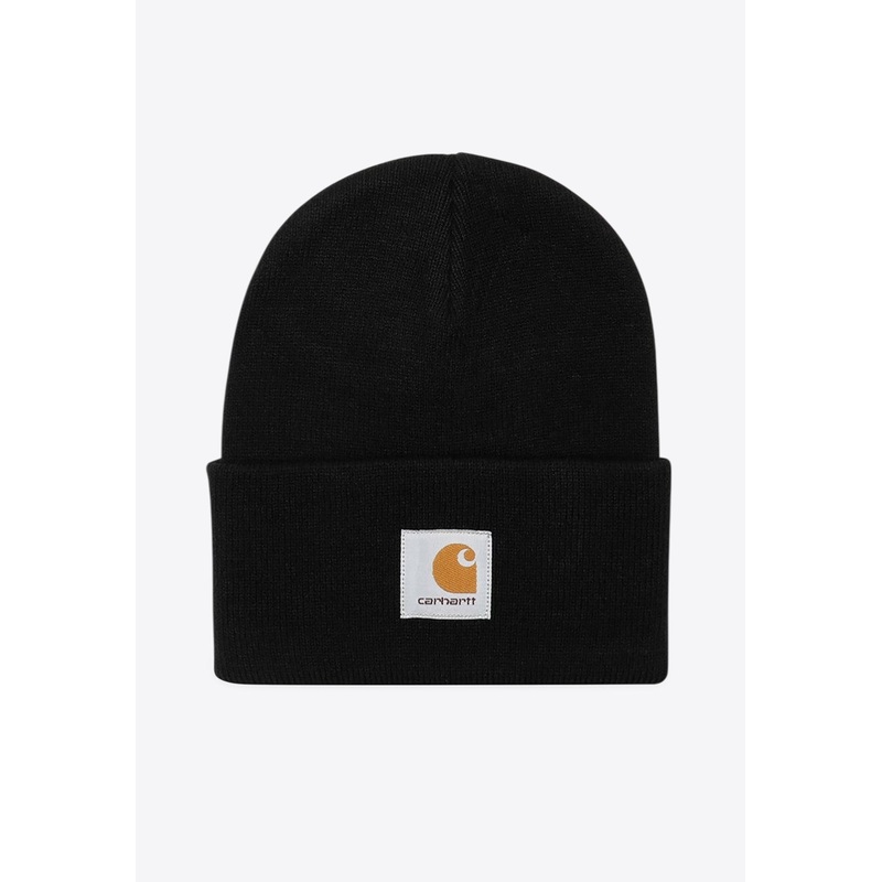 Logo Patch Ribbed Beanie