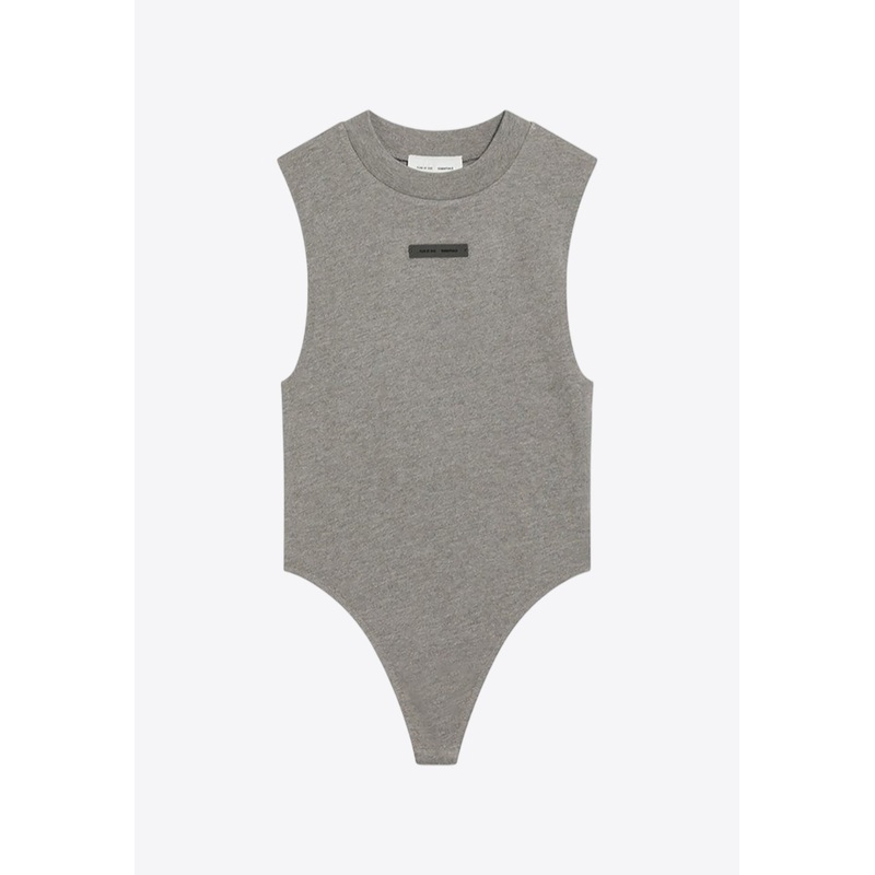 Logo Patch Ribbed Bodysuit