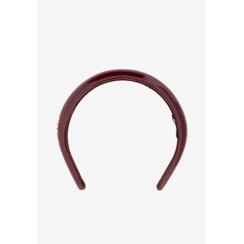 Logo Plaque Patent Leather Headband