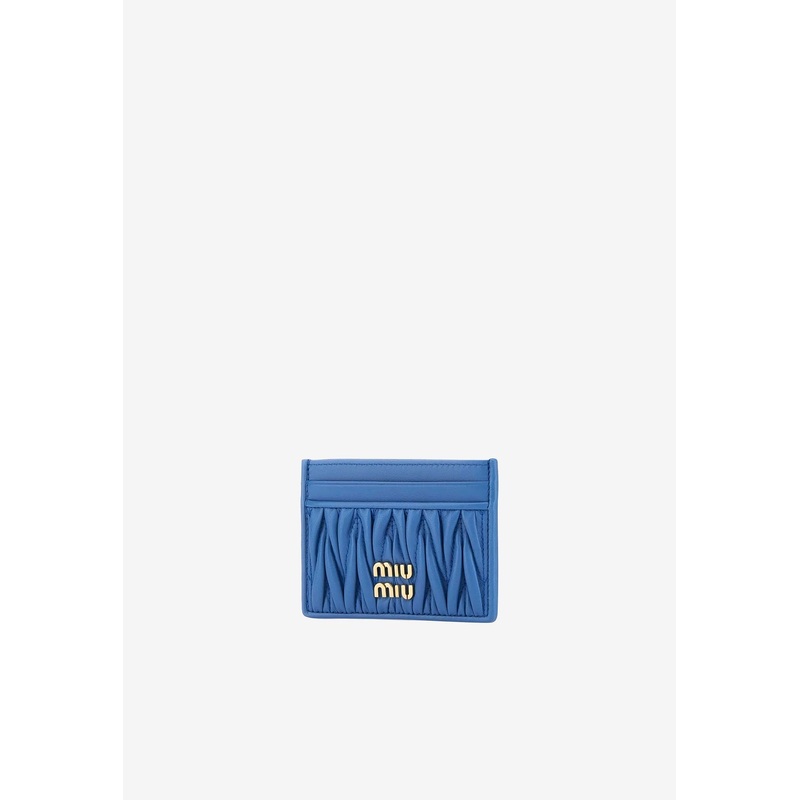 Matelass Logo Plaque Leather Cardholder
