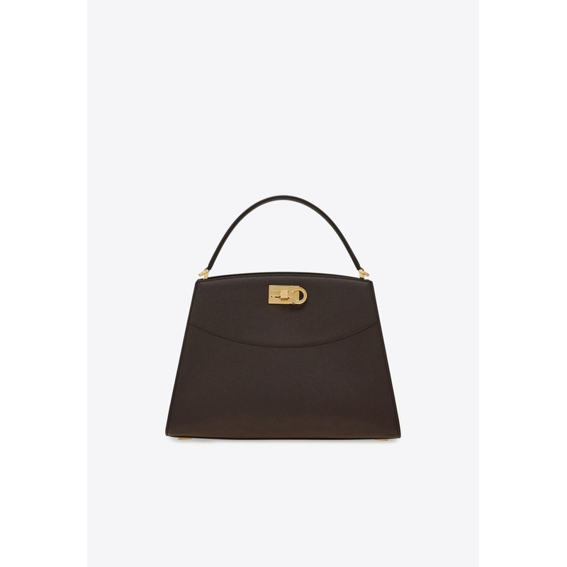 Medium Studio Box Leather Top Handle Bag