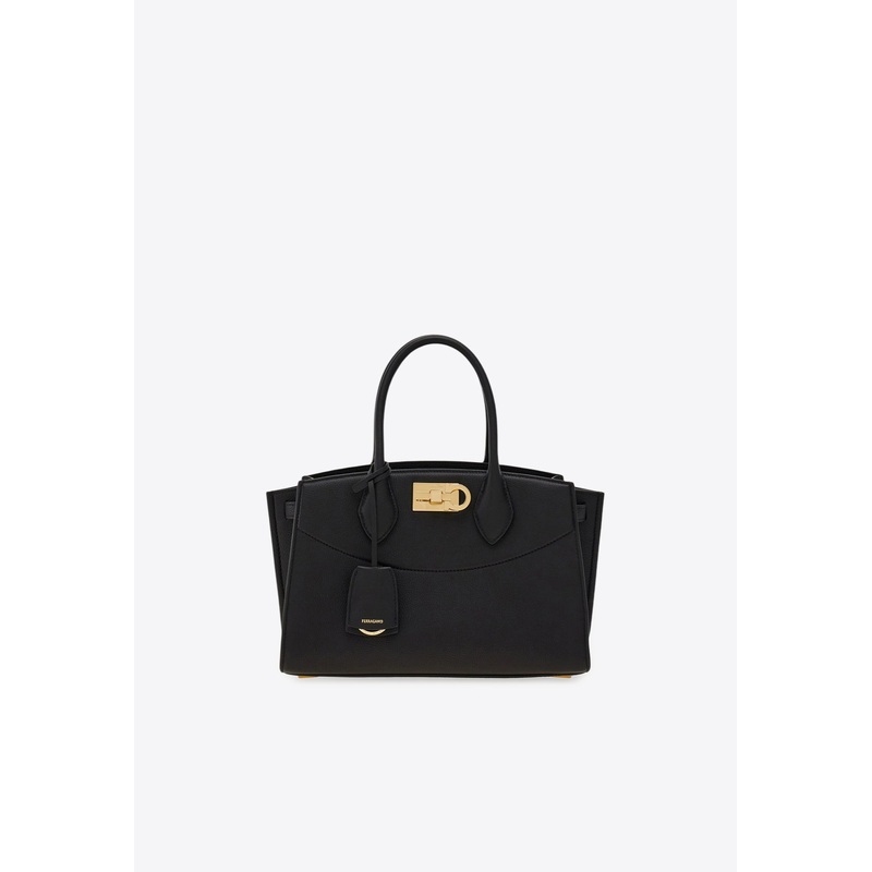 Medium Studio North-West Leather Top Handle Bag