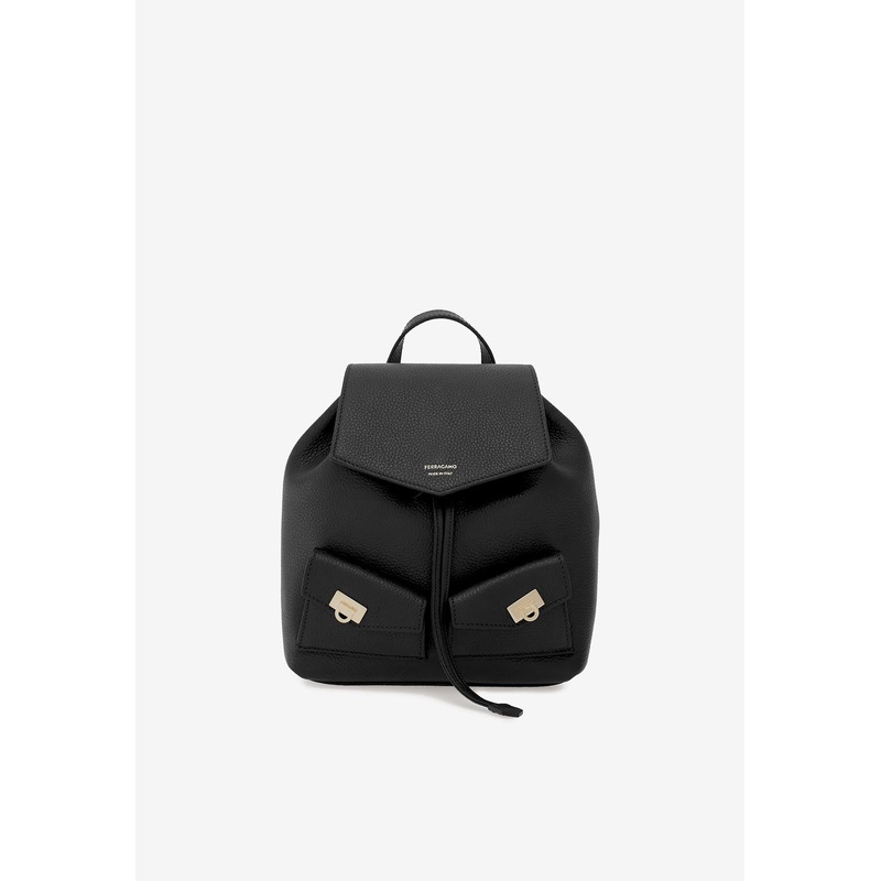 Mini Multi-Pocket Leather Backpack