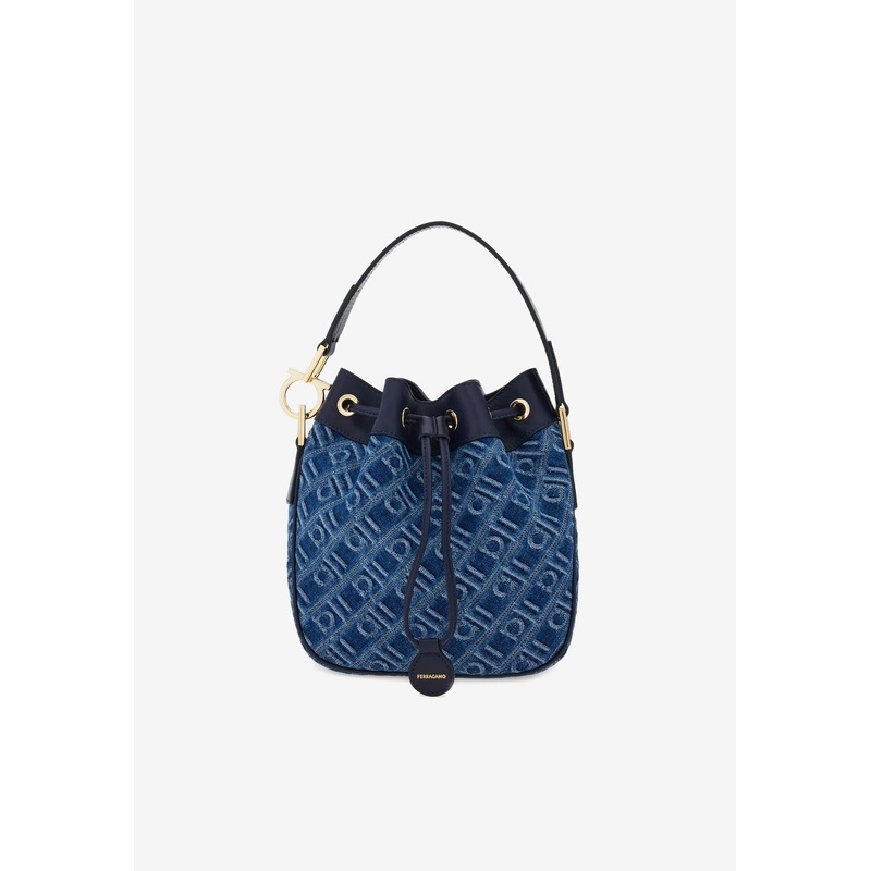 Monogram Jacquard Denim Bucket Bag