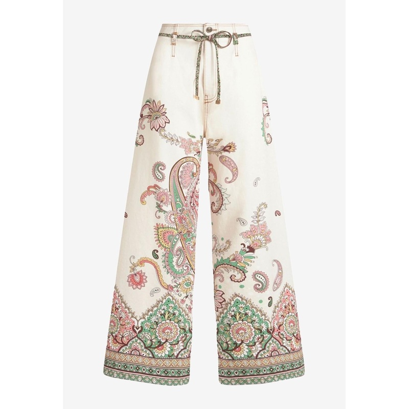 Paisley Print Flared Jeans