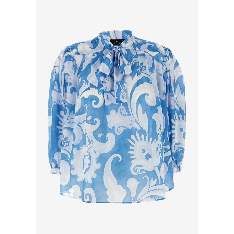 Paisley Print Sheer Blouse