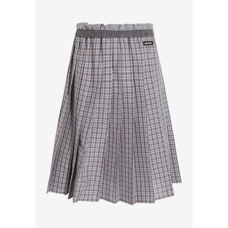 Pleated Check Skirt