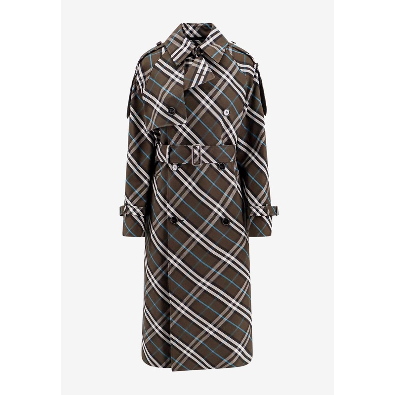 Signature Check Double-Breasted Trench Coat
