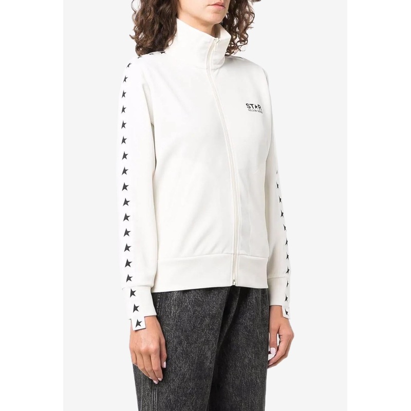 Star Print Zip-Up Track Jacket