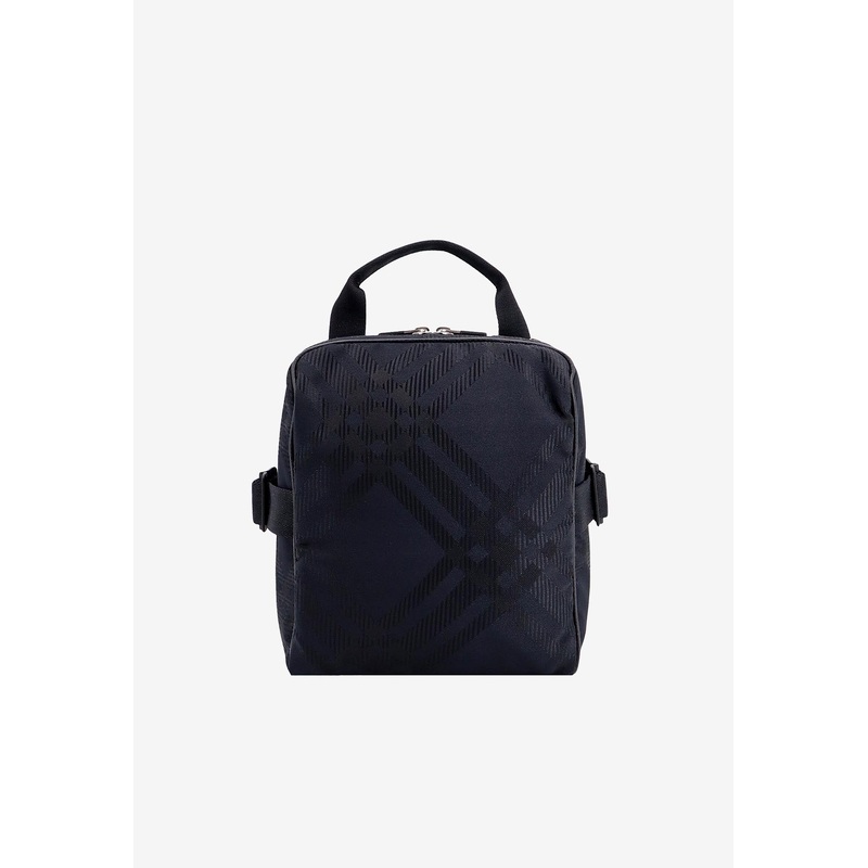 Tonal Check Motif Messenger Bag