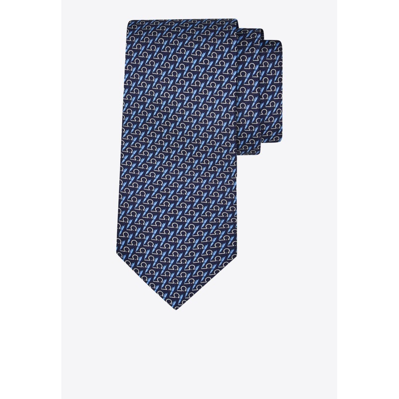 All-Over Writer Print Silk Tie