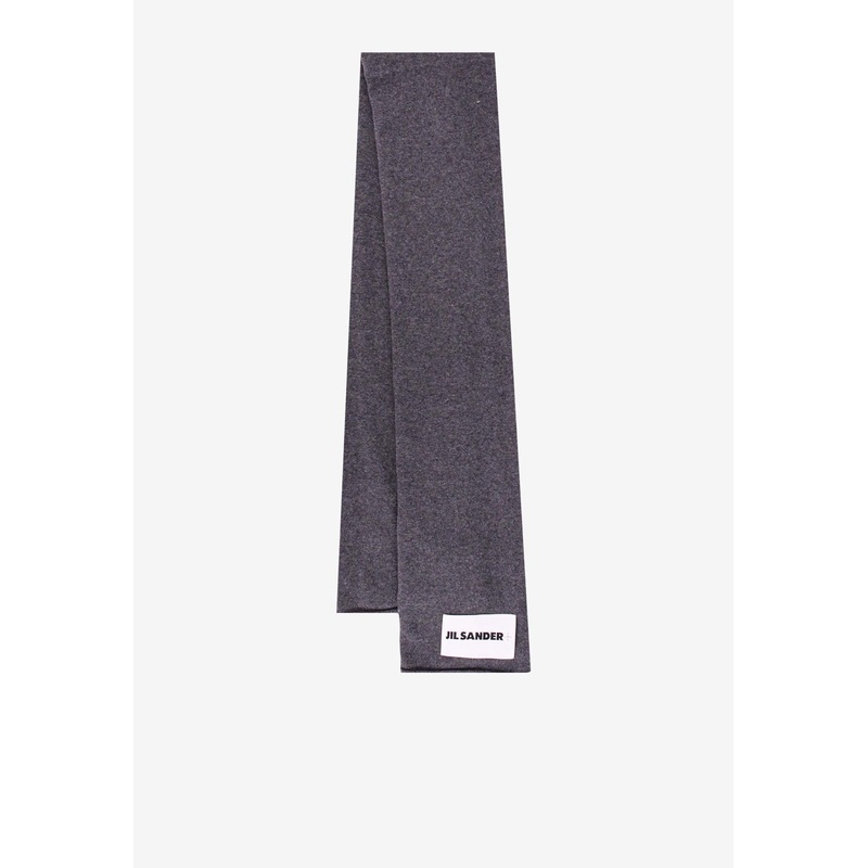 Cashmere Scarf with Logo-Label