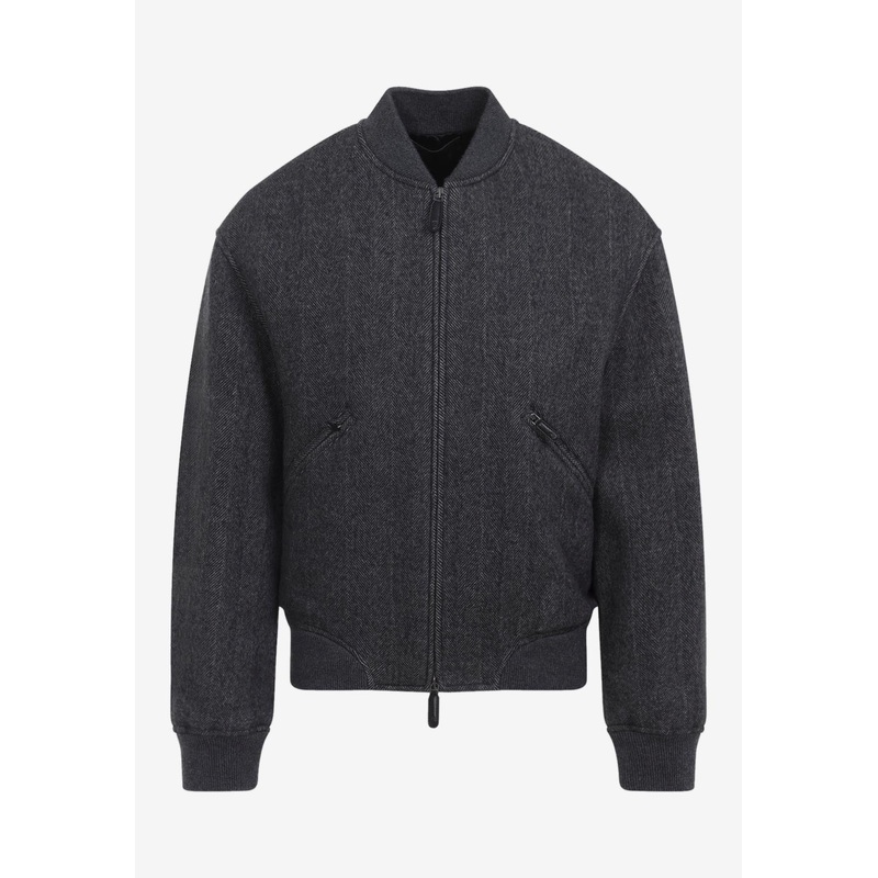 Cashmere Zip-Up Bomber Jacket