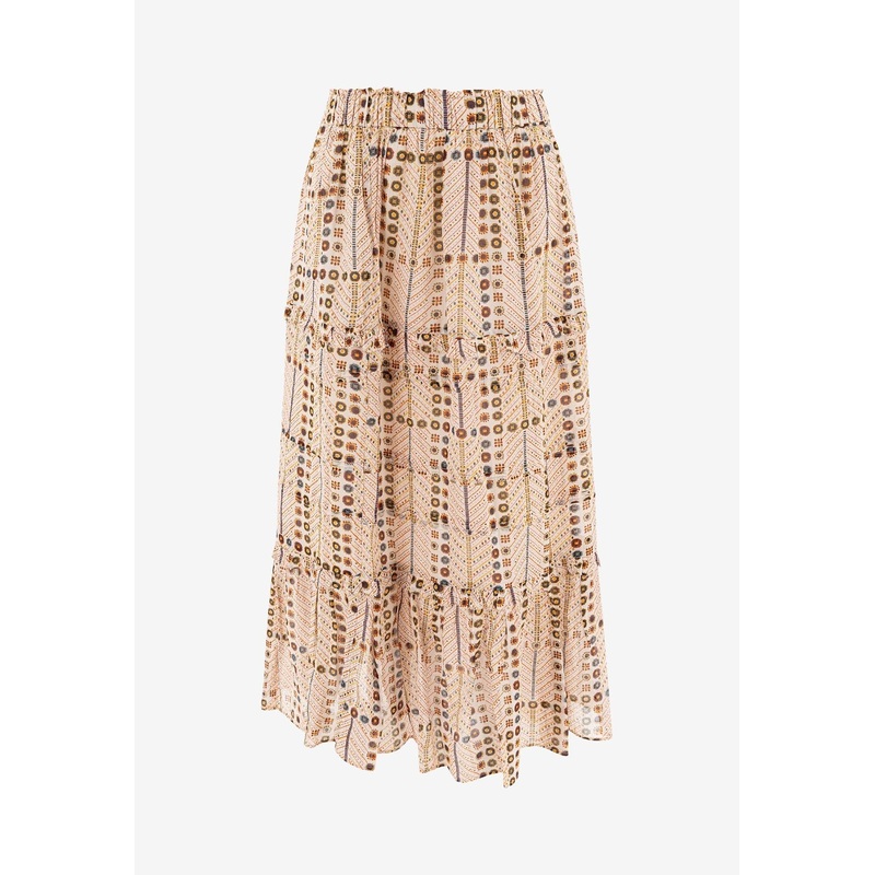 Diya Ruffled Midi Skirt