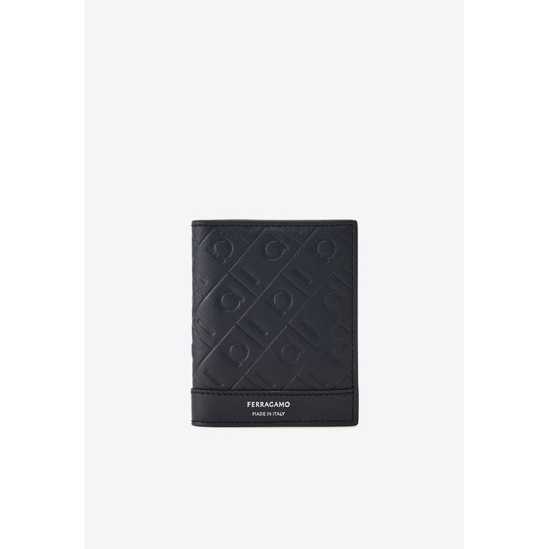 Embossed Monogram Leather Bi-Fold Cardholder