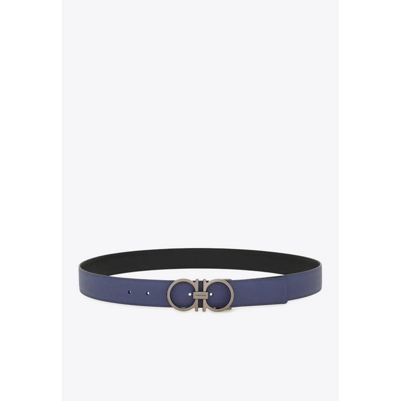 Gancini Buckle Reversible Leather Belt