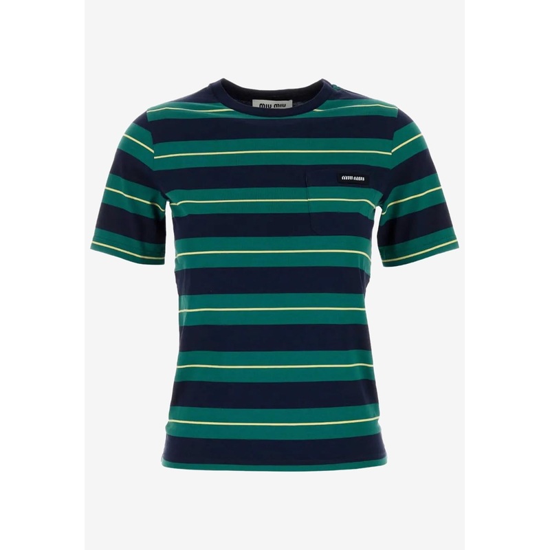 Logo Patch Striped T-shirt