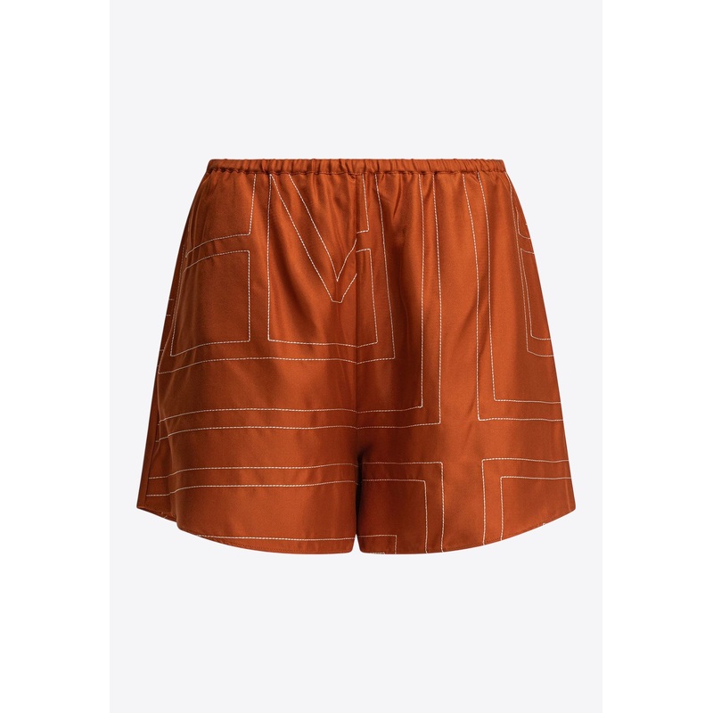 Monogram Silk Mini Shorts