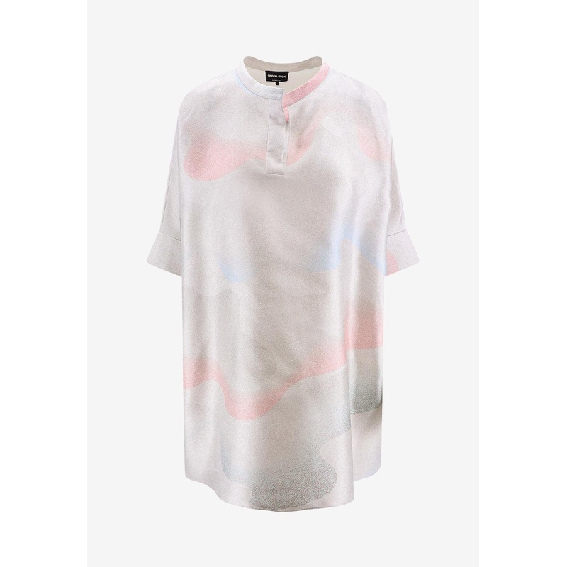 Oversized Printed Silk Blouse