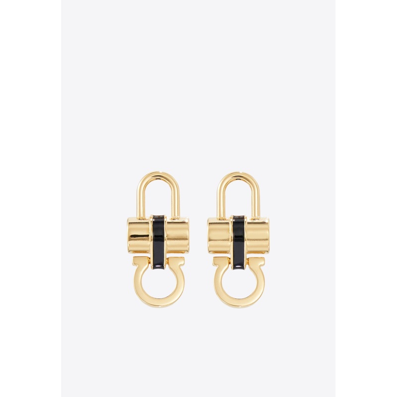 Padlock Stud Earrings with Resin